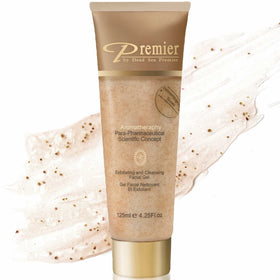 Premier Dead Sea Face Scrub bottle front view for daily refreshing cleanse
