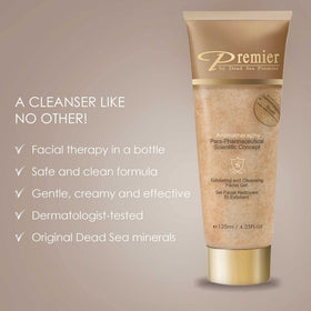 Premier Dead Sea Face Scrub texture closeup showing micro grains for gentle exfoliation