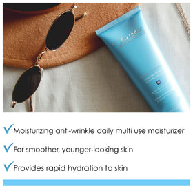 Texture close-up of Premier Dead Sea Moisture Cream showing a creamy, quick-absorbing formula.