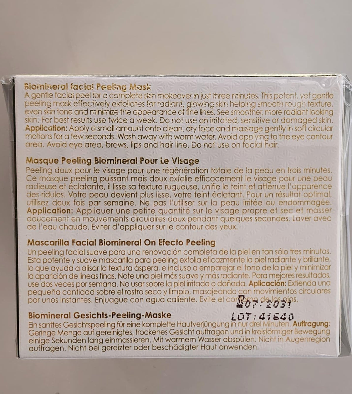 Premier Dead Sea Refining Facial Peeling Gel classic collection display with branding.
