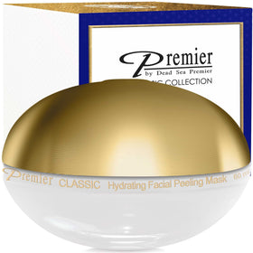 Premier Dead Sea Refining Facial Peeling Gel packshot highlights gentle exfoliation for smoother skin.