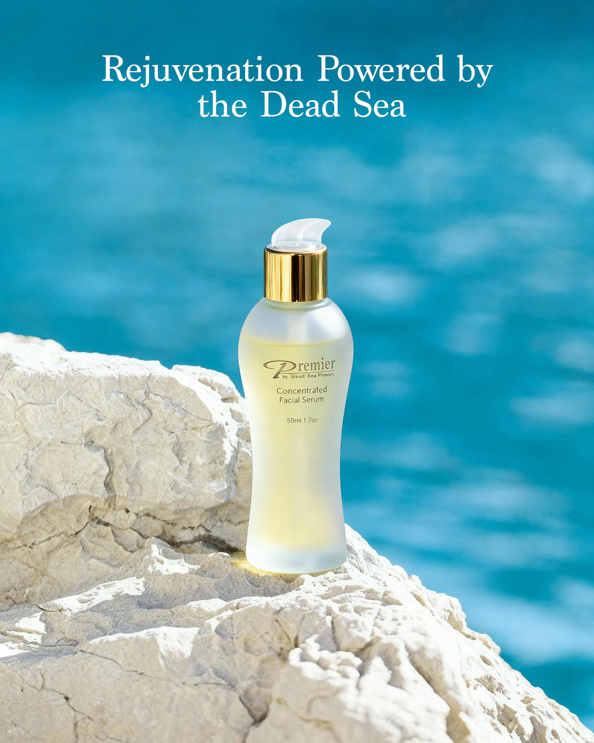 Premier Dead Sea Vitamin C Serum closeup-ingredients emphasizes Dead Sea minerals for nourishment.