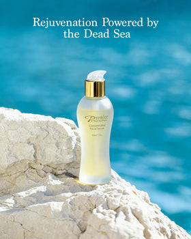 Premier Dead Sea Vitamin C Serum closeup-ingredients emphasizes Dead Sea minerals for nourishment.