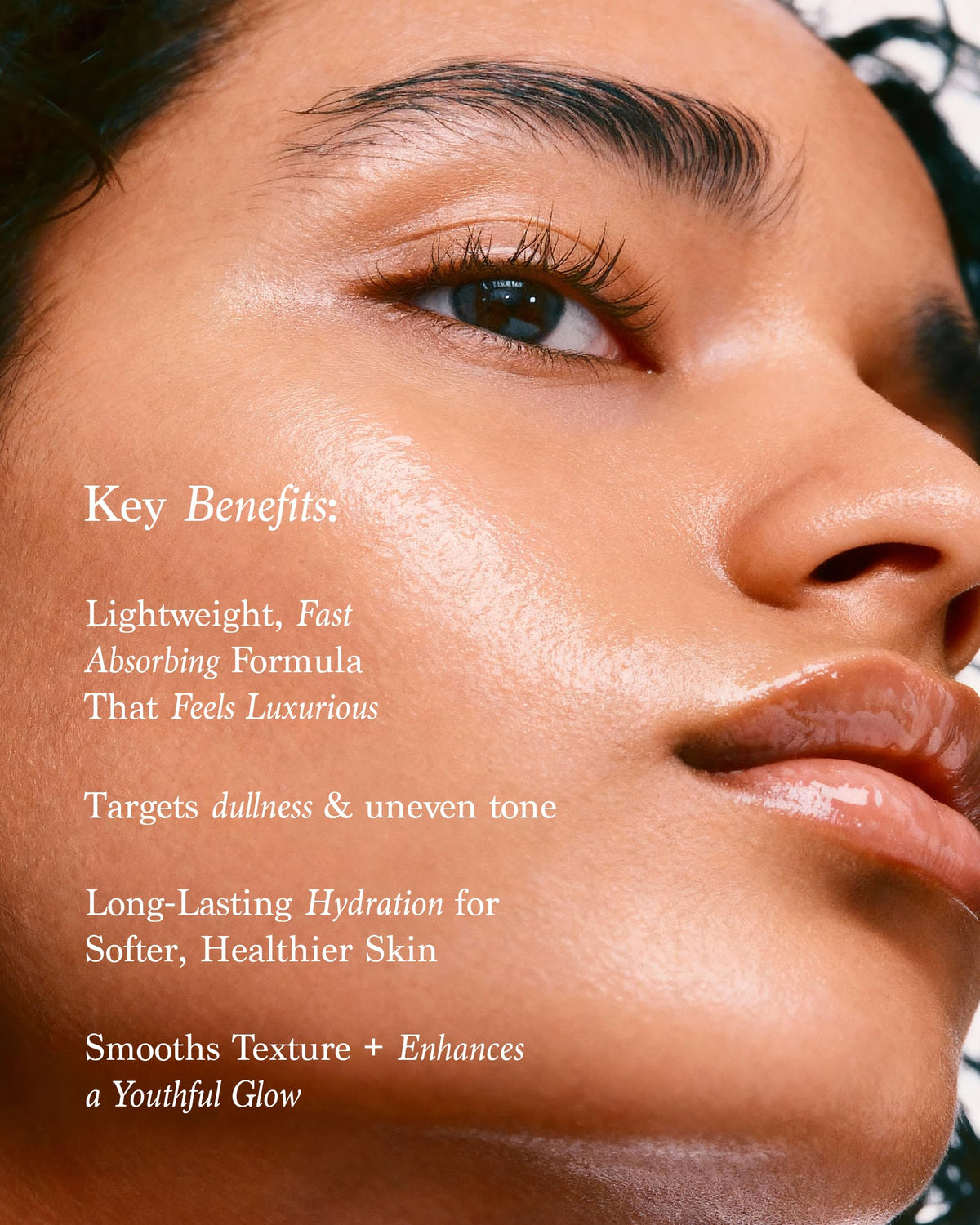 Premier Dead Sea Vitamin C Serum face-application demonstrates morning and night layering potential.