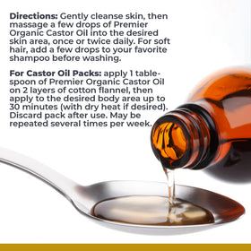 Premier Research Labs castor oil bottle packaging emphasizes UV-resistant violite container