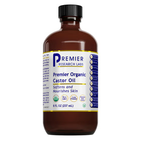Premier Research Labs castor oil for face bottle, pure and organic skincare