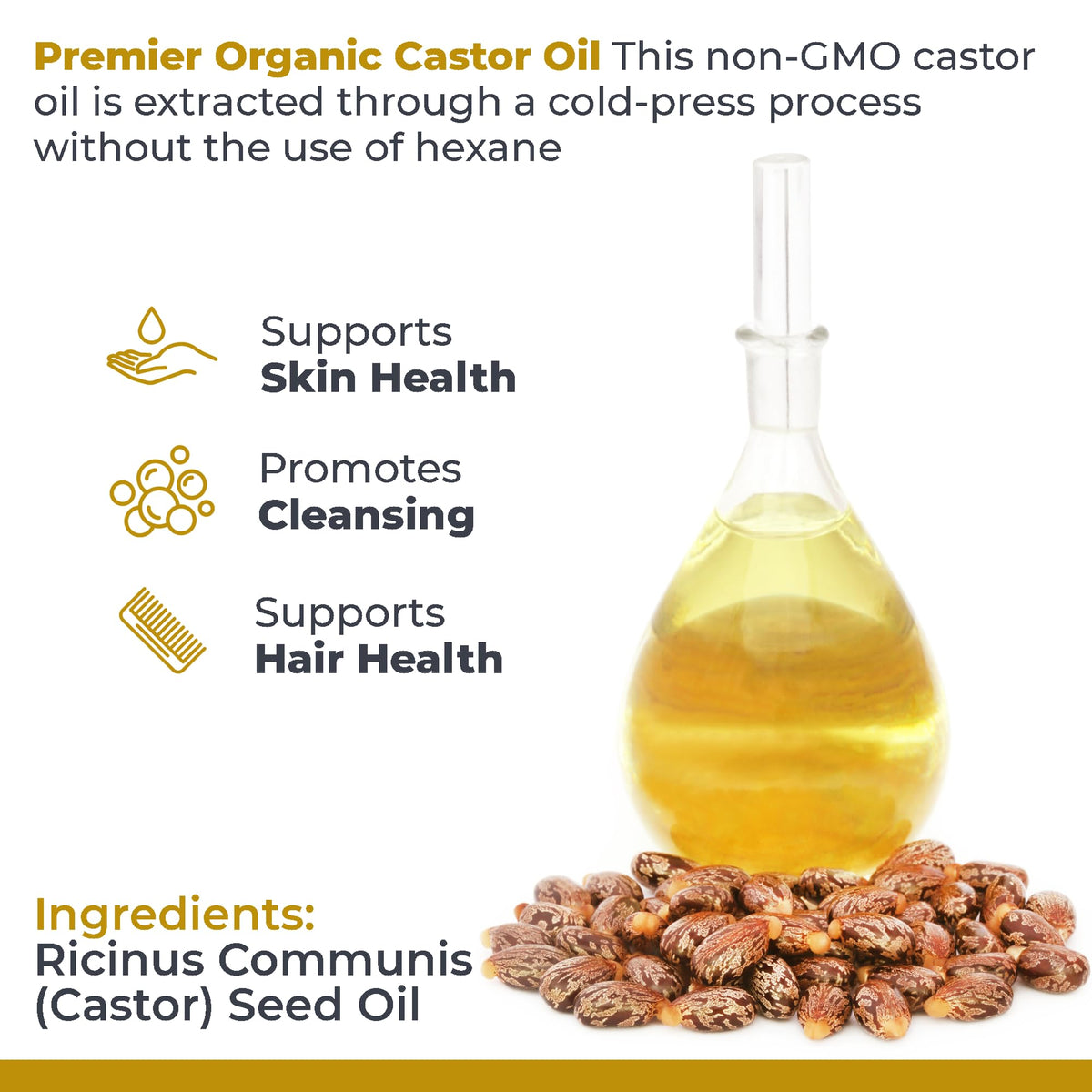 Premier Research Labs hexane-free extraction close-up communicates safety and purity