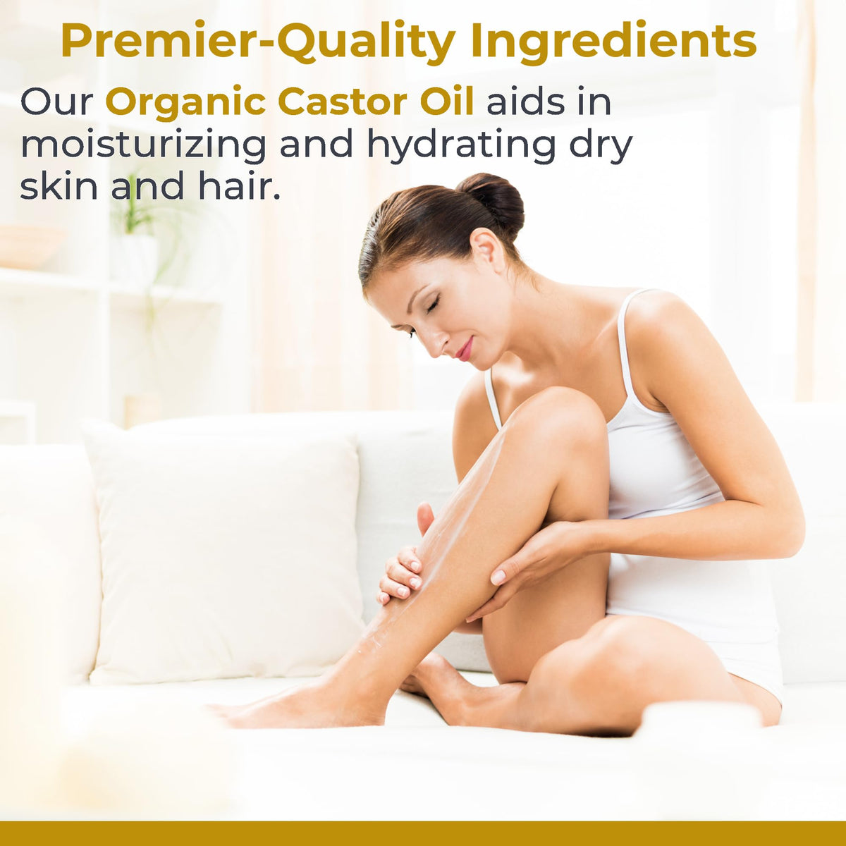 Premier Research Labs castor oil on skin image shows cleansing and nourishment potential