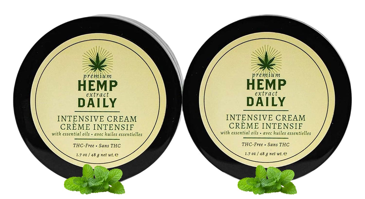 Premium Hemp Extract Daily Cream classic mint packaging for convenient daily use