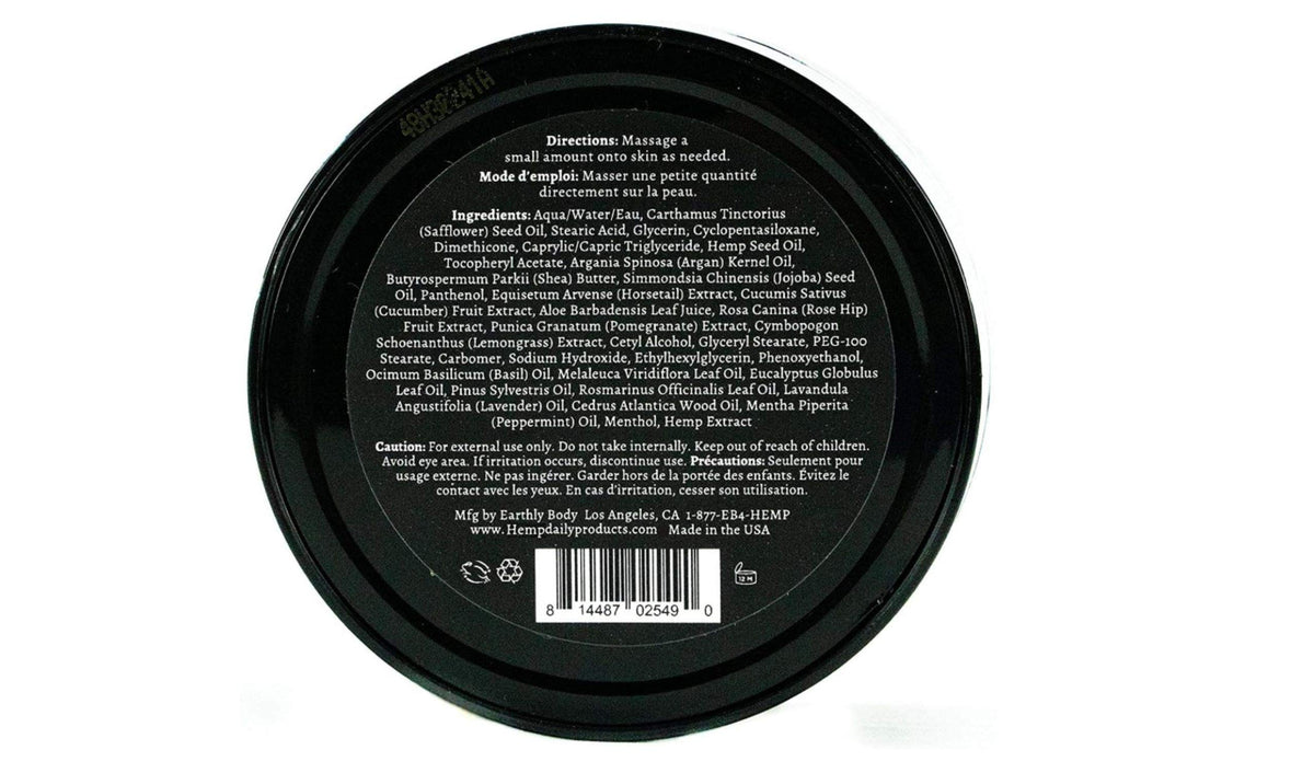 Menthol texture close-up of Premium Hemp Extract Daily Cream showing fast absorption