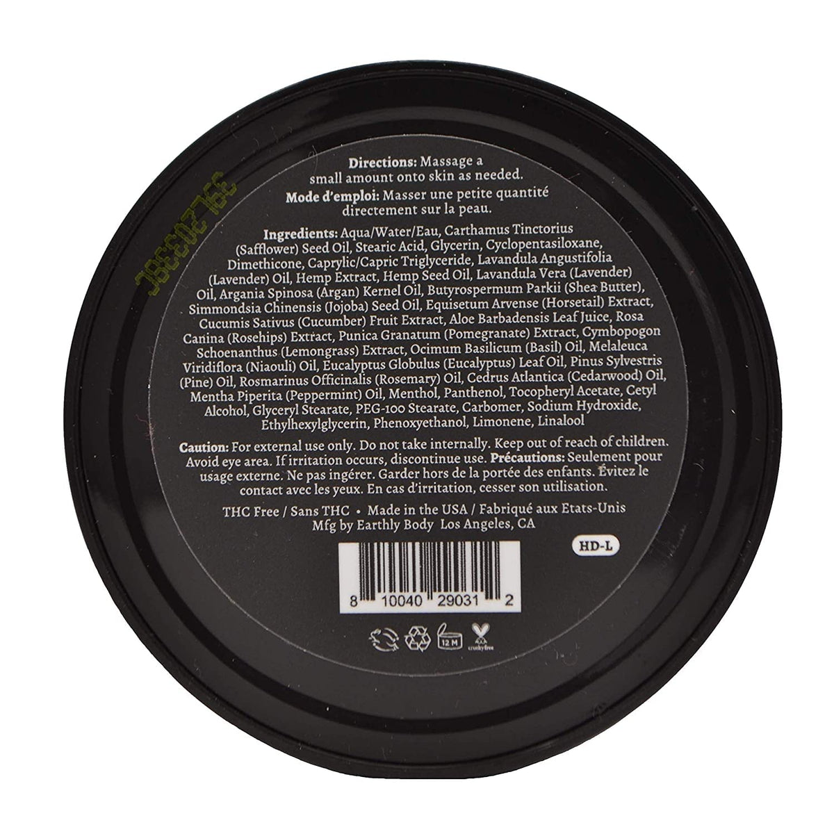 Application close-up of Premium Hemp Extract Daily Intensive Cream with lavender scent