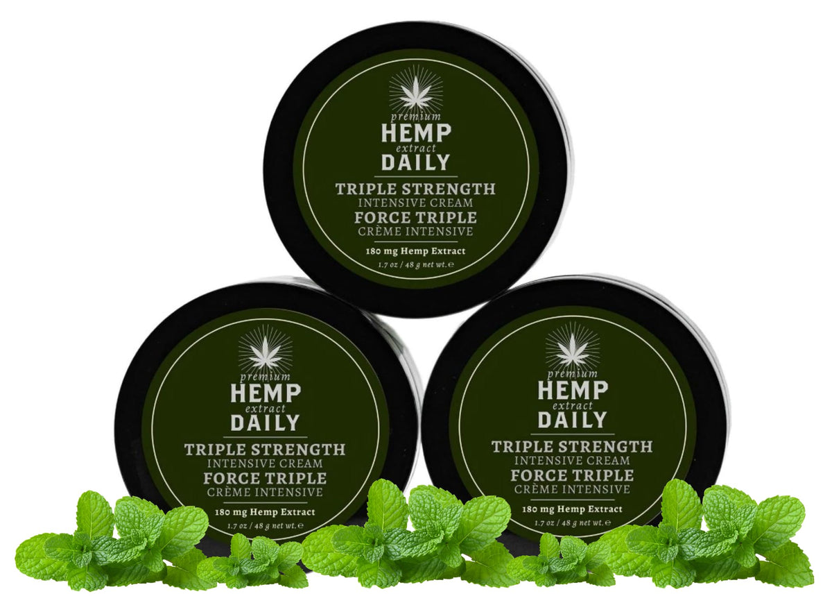 Premium Hemp Extract Daily triple moisturizing cream jar closeup for rich hydration