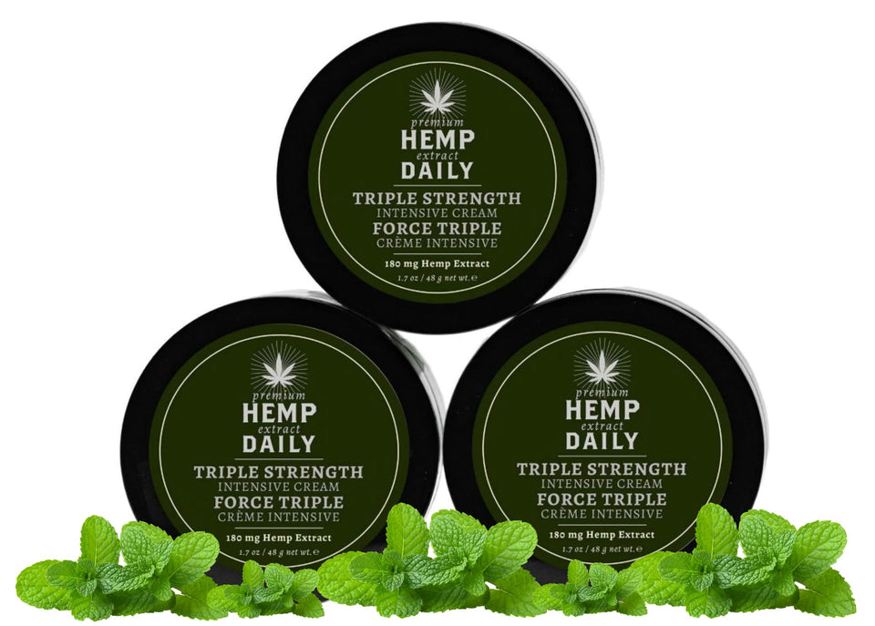 Premium Hemp Extract Daily triple moisturizing cream jar closeup for rich hydration
