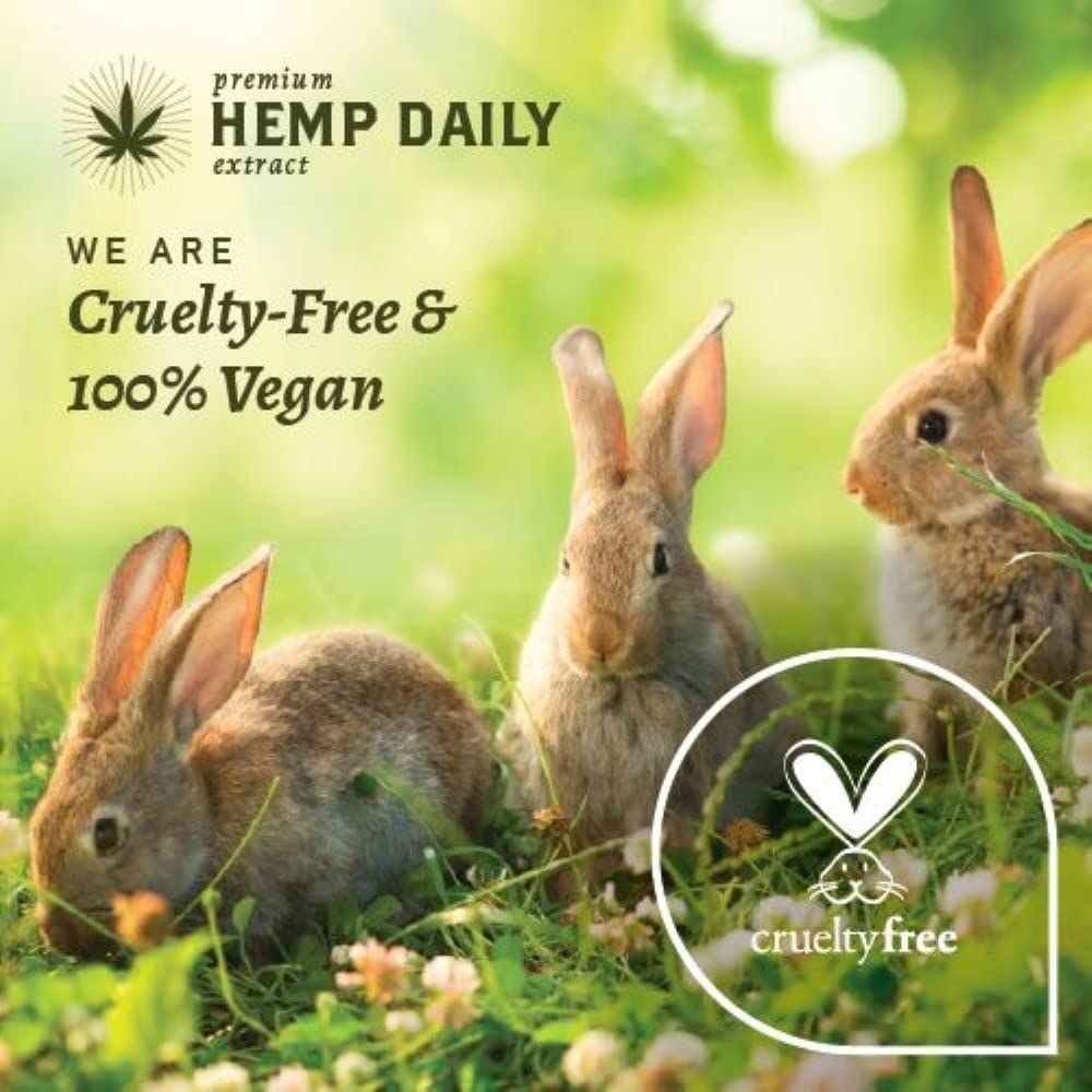 Premium Hemp Extract Daily USA-made cruelty-free label highlights ethical production