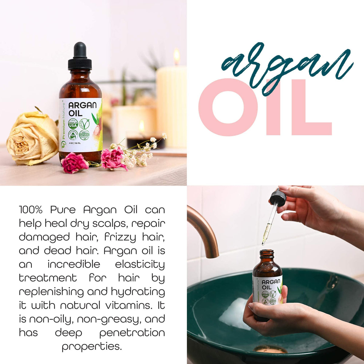 Premium Nature Argan Oil for scalp care supports gentle hydration and vitality.