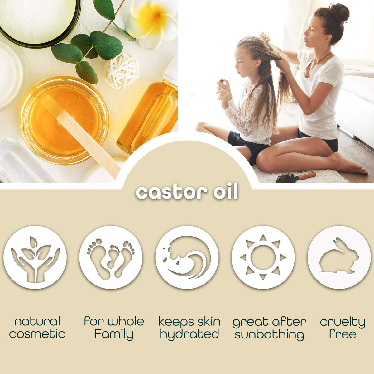 Premium Nature Castor Oil as a face moisturizer for dry skin