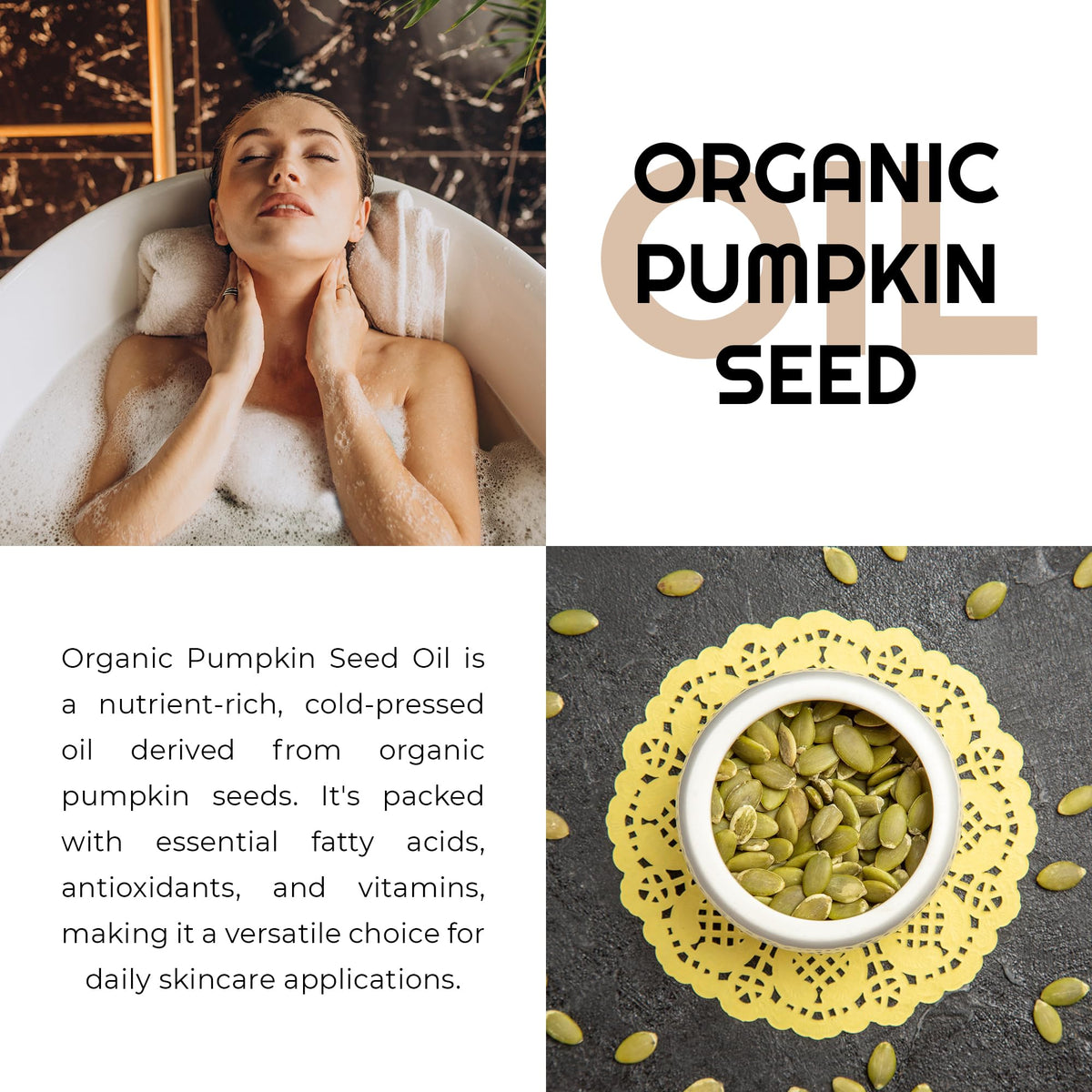 Premium Nature pumpkin seed oil application drops for precise application on skin and hair.