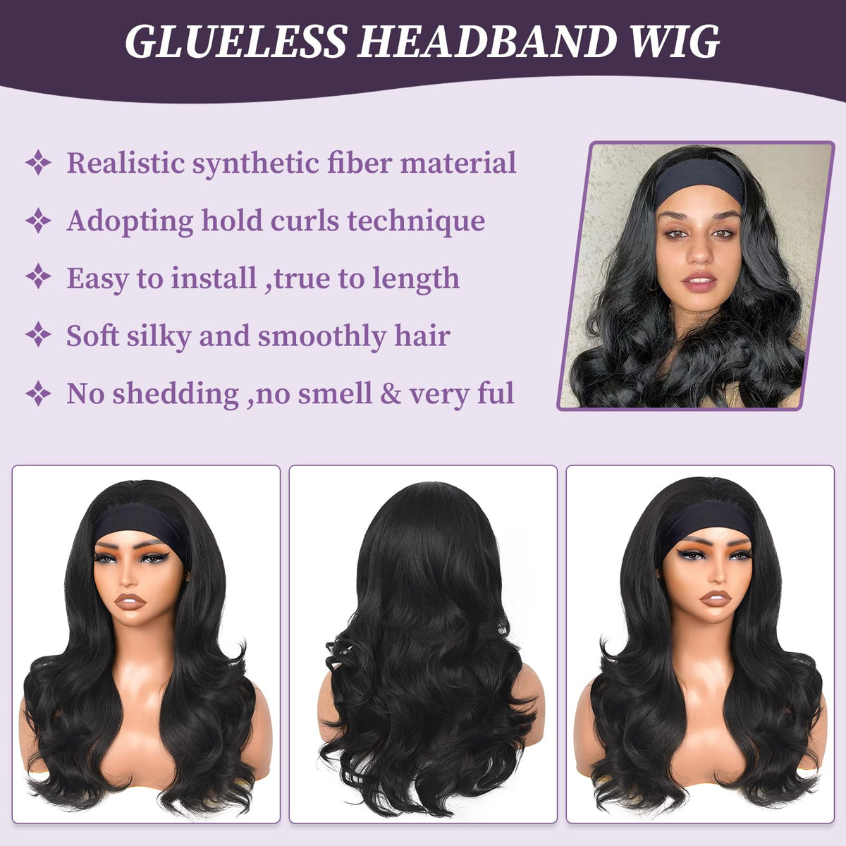 PREMPO glueless half wig ready to wear with natural hairline