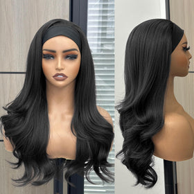 PREMPO headband wig long wavy 20-inch for quick daily styling