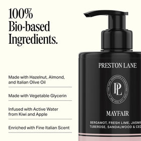 Nourishing oils from almonds, olives, and hazelnuts in Preston Lane hand wash