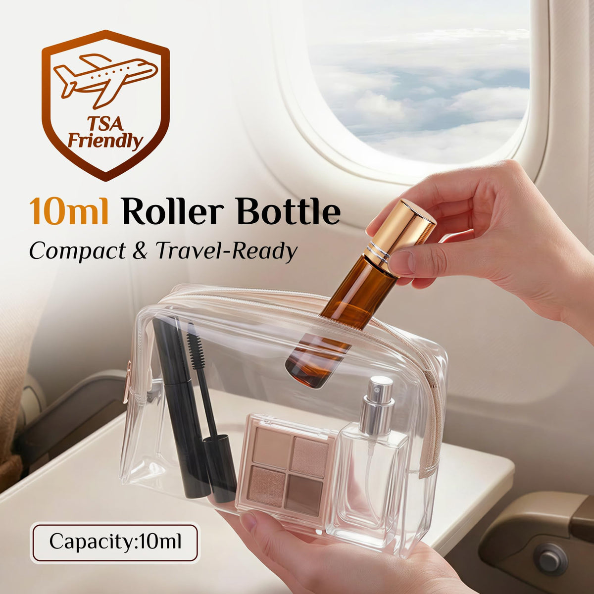 PrettyCare compact 10ml bottle fits easily in purses.