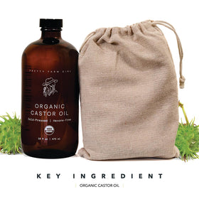 Pretty Farm Girl organic castor oil pour shows smooth, ready-to-use texture.