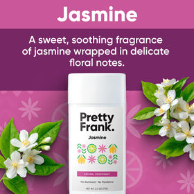 Pretty Frank aluminum-free deodorant label emphasizing clean, safe formula