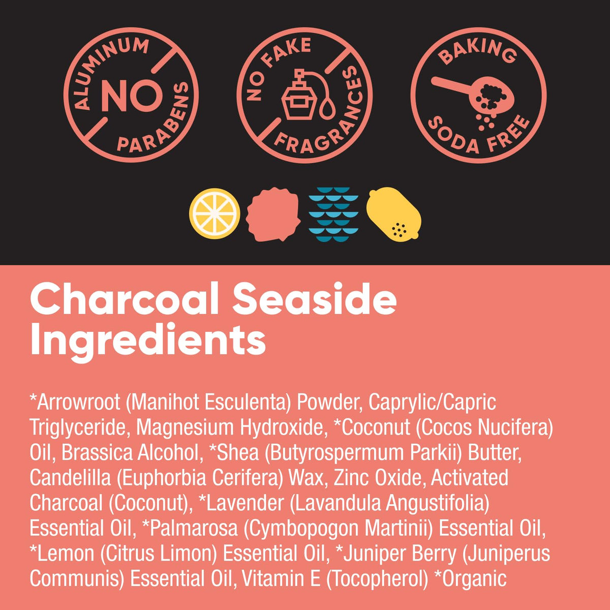 Pretty Frank Charcoal Seaside packaging made with recyclable materials for eco-friendly choices.