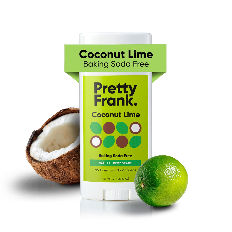 Pretty Frank Coconut Lime deodorant stick packaging signals eco-friendly design for daily use