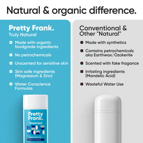 Pretty Frank deodorant stick natural ingredients - zinc and magnesium for odor control.