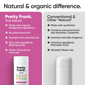 Pretty Frank natural ingredients like coconut oil and shea butter for skin comfort