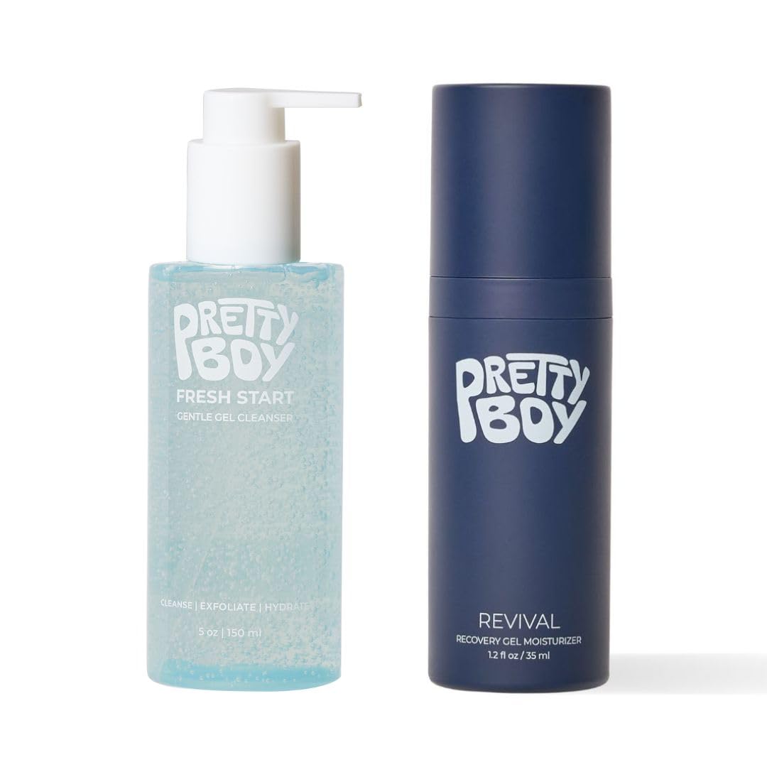 Prettyboy Face Revival Gel Moisturizer bottle—hydration for an active day.