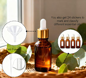 PrettyCare 24-pack with labels helps organize oils and tinctures.