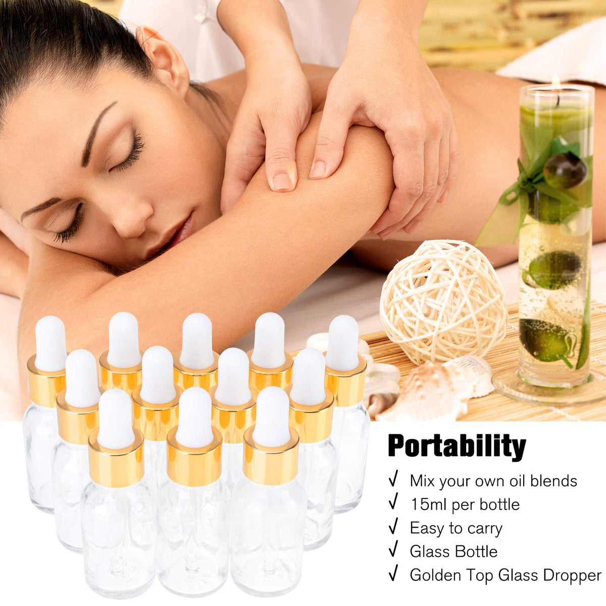 PrettyCare thick glass and long droppers minimize waste during use.