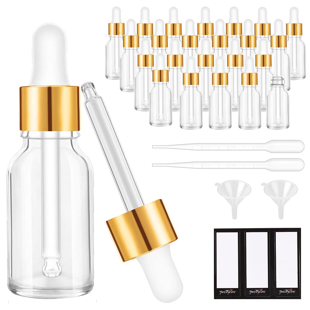 PrettyCare glass eye dropper bottles in bulk provide durable storage for essential oils.