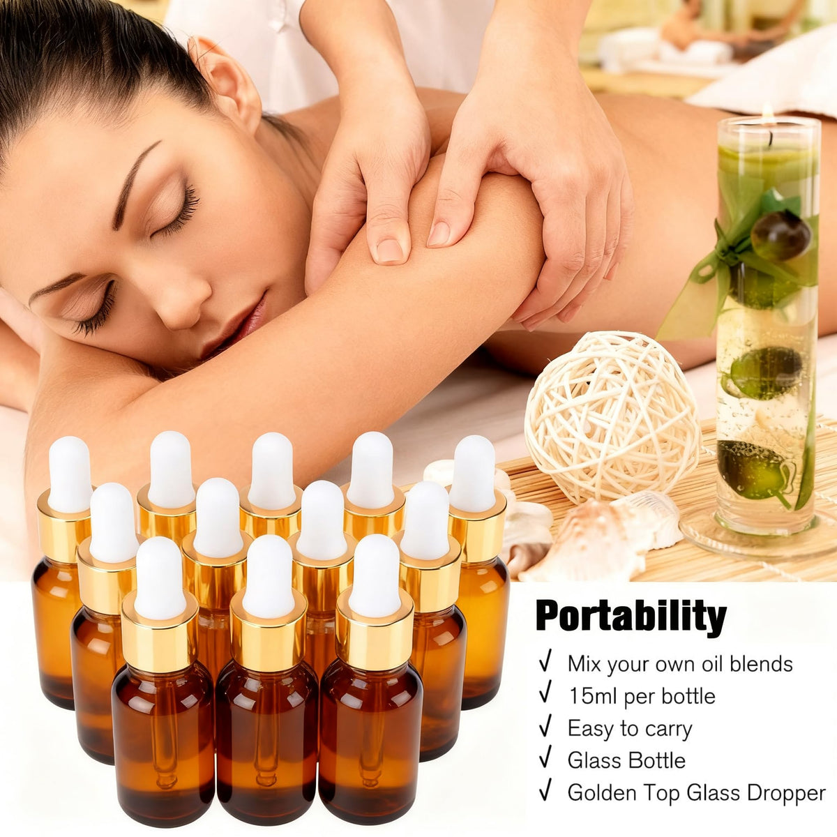 PrettyCare long droppers provide accurate drops for oils and tinctures.