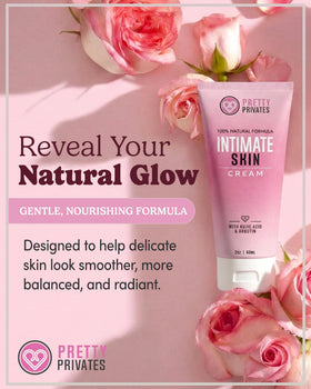 Pretty Privates underarms application closeup; easy spread for comfortable daily use.
