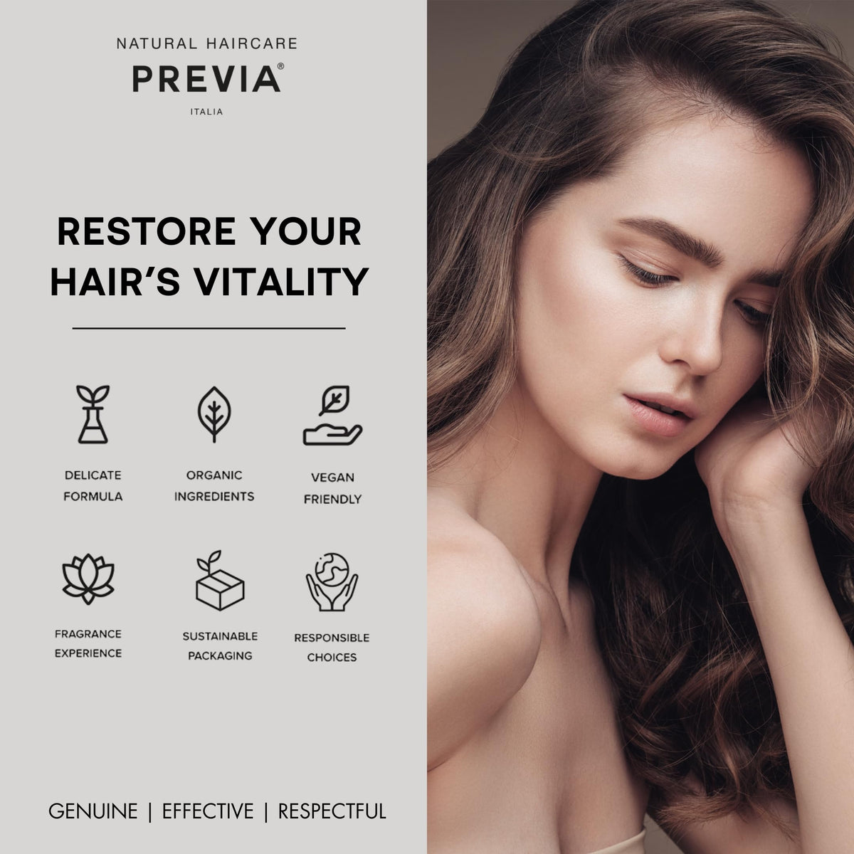 Applying PREVIA Purifying Shampoo for even distribution and thorough cleansing.