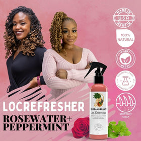 Pride and Beauty Green Tea loc-strength spray strengthens strands while reducing shedding.