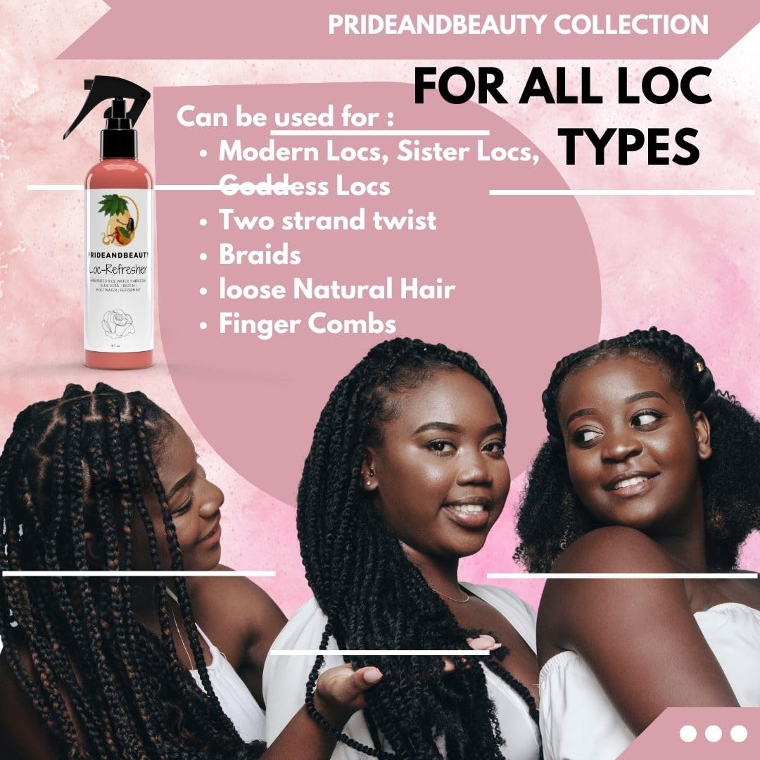 Pride and Beauty Rose Water Locs Mist hydrates without heaviness.