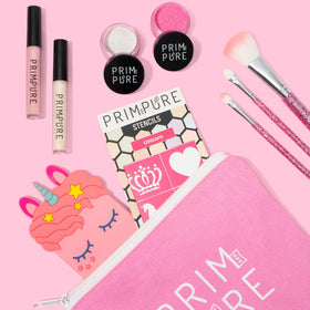 Prim and Pure mineral gift set eye shadow in vibrant, safe shades for daily pretend makeup.