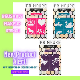 Prim and Pure mineral gift set mirror close-up showing a bright, kid-friendly compact.
