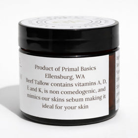 Soft glow on skin closeup after using Primal Basics tallow balm.