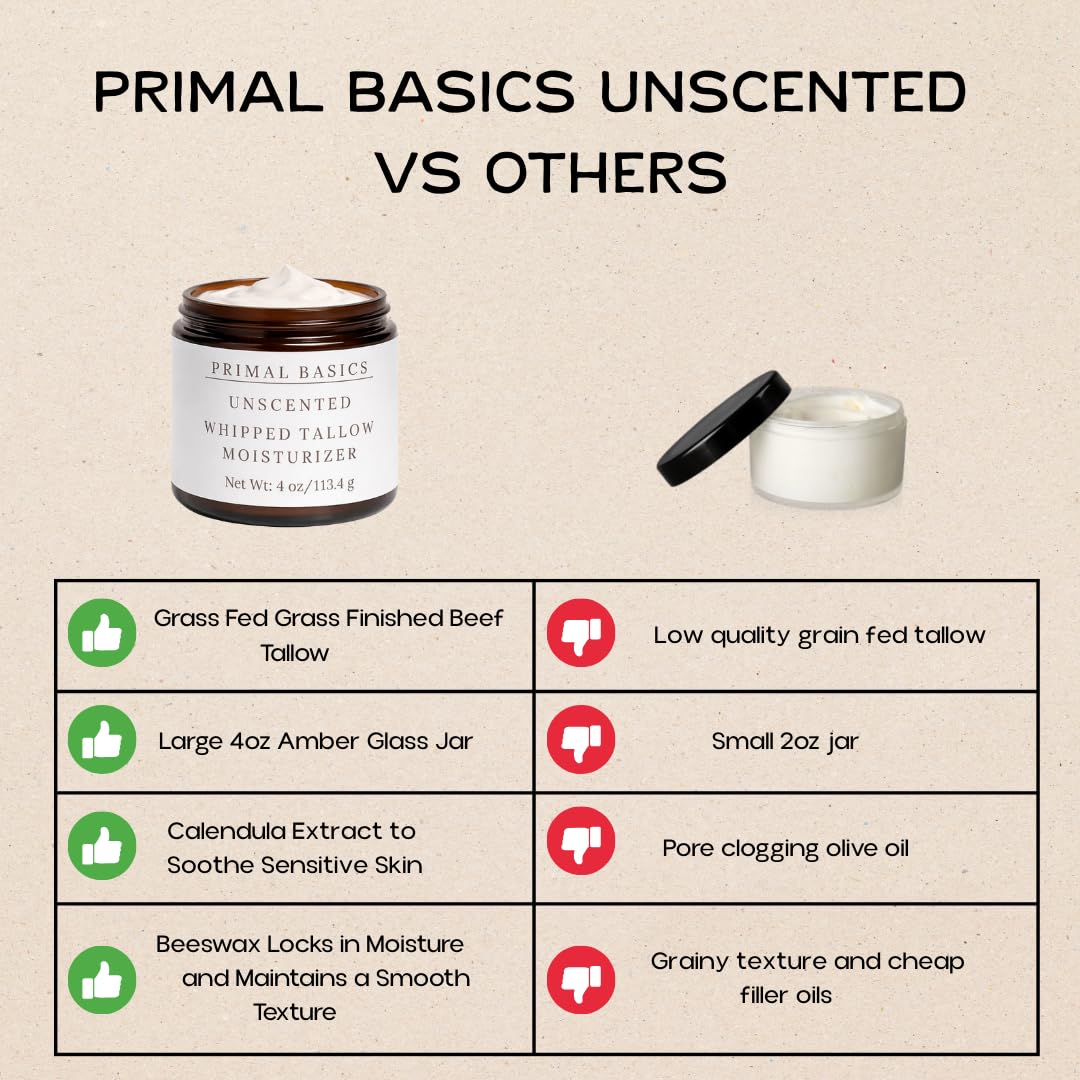 Primal Basics unscented whipped moisturizer—silky daily hydration for all skin types.
