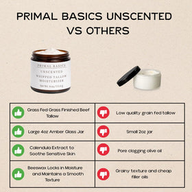 Primal Basics unscented whipped moisturizer—silky daily hydration for all skin types.
