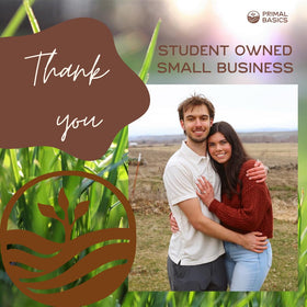 USA-made label front on Primal Basics product communicates small-batch authenticity.
