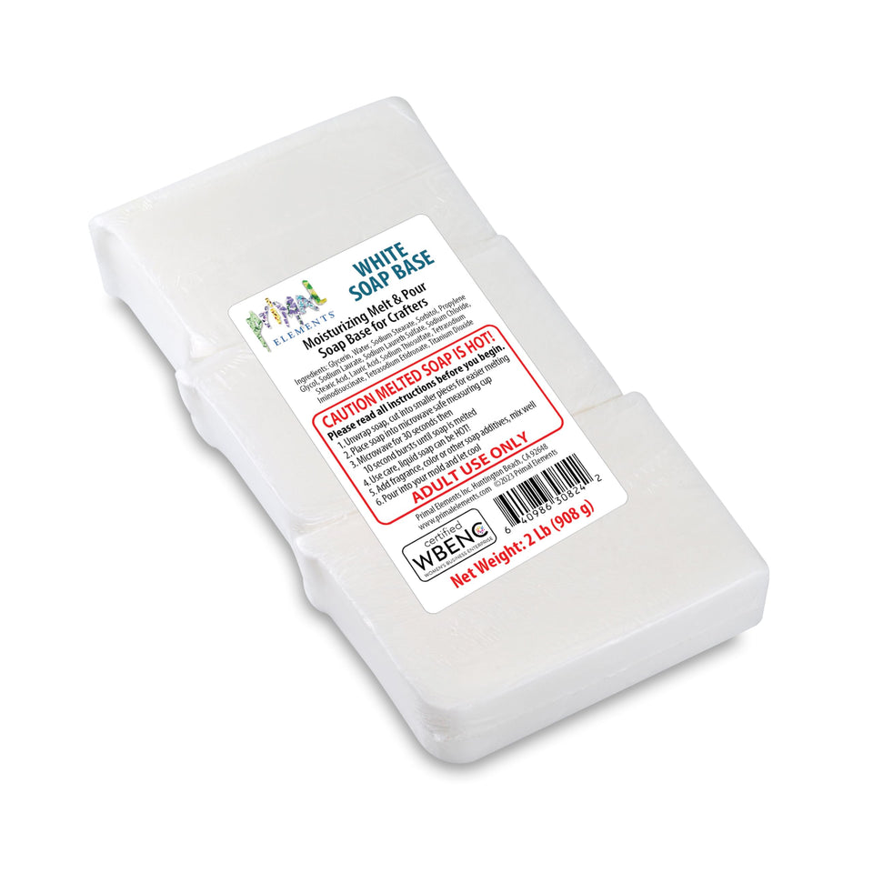 Primal Elements White Soap Base cut into chunks for easy DIY projects.