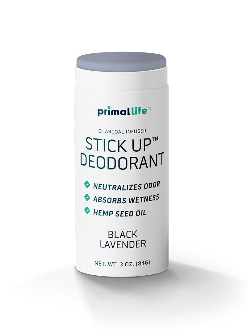 Primal Life Organics Stick Up deodorant 3oz tube for all-day freshness.