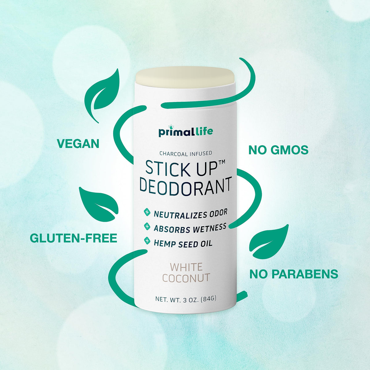 Primal Life Stick Up deodorant ingredients include bentonite clay and magnesium.