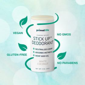 Primal Life Stick Up deodorant ingredients include bentonite clay and magnesium.